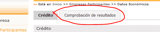 pestaña comprobacion resultados